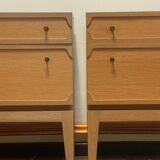 2 60's oak bedside tables
