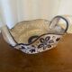 Vintage Ceramic Salad Bowl with Blue Floral Decor, Made in Italy