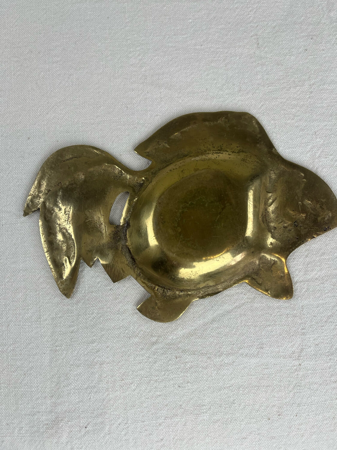 Brass fish catchall tray