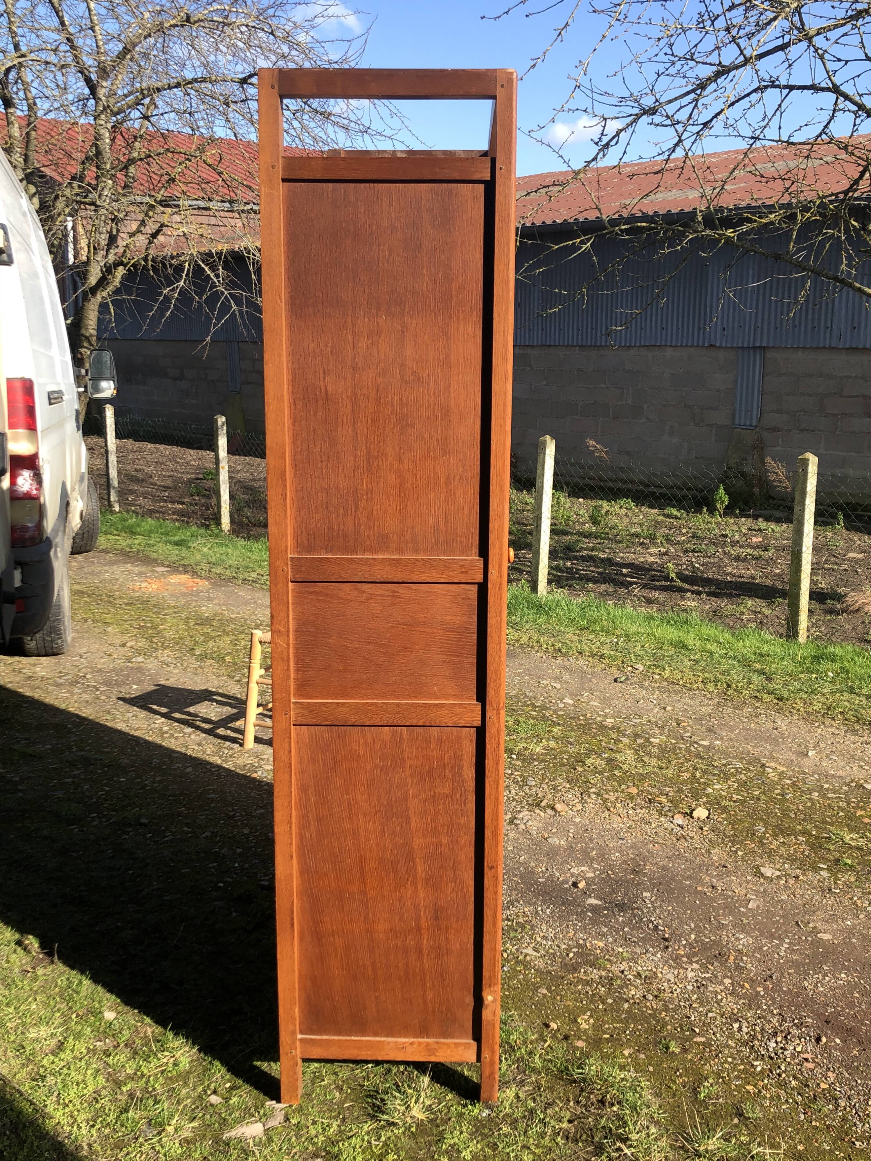 Modernist wardrobe in solid oak 1950