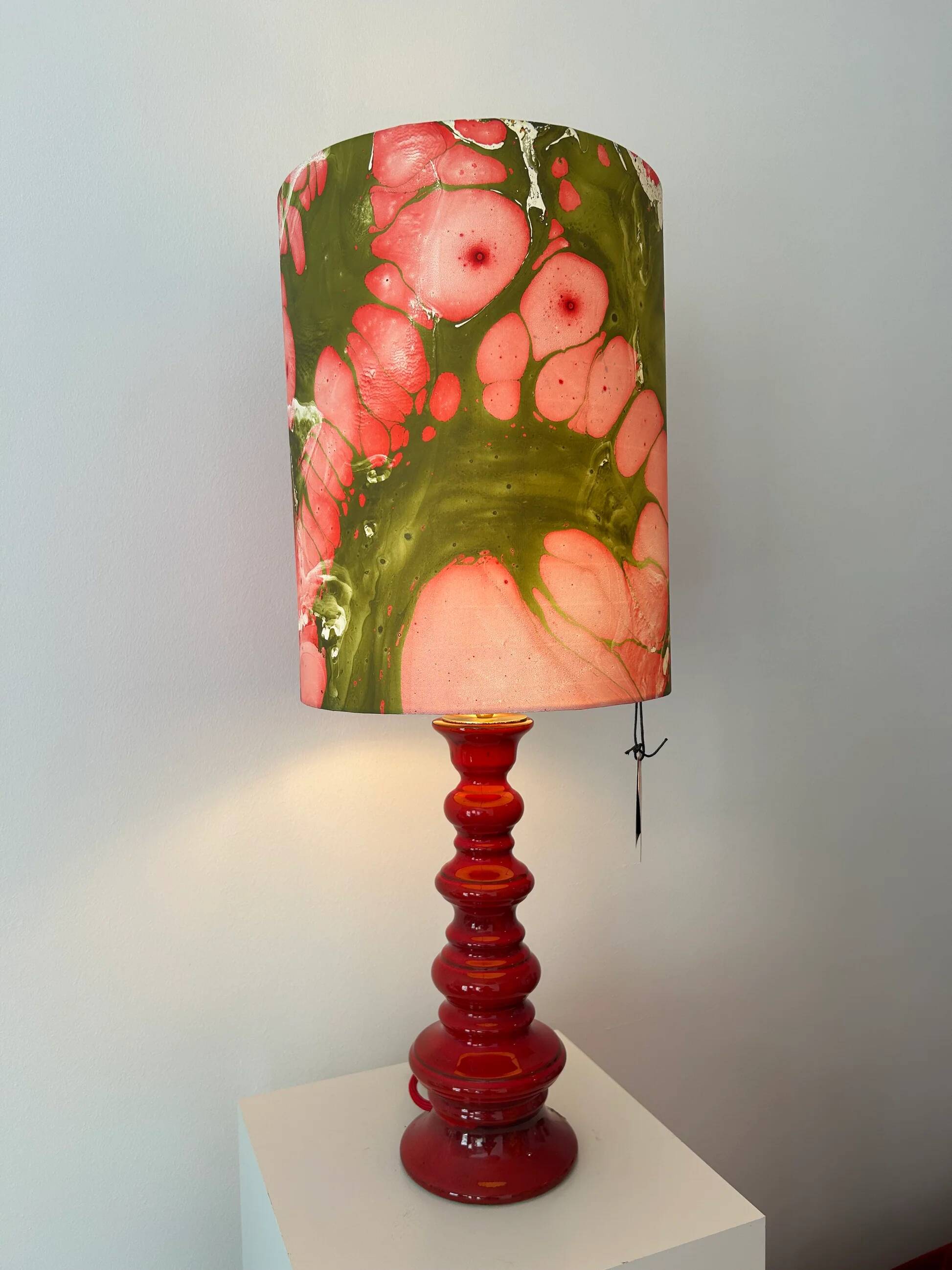 Tall Fat Lava Pagoda Floor Lamp - West German Pottery from the Space Age