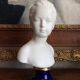 Bust with blue enamelled base