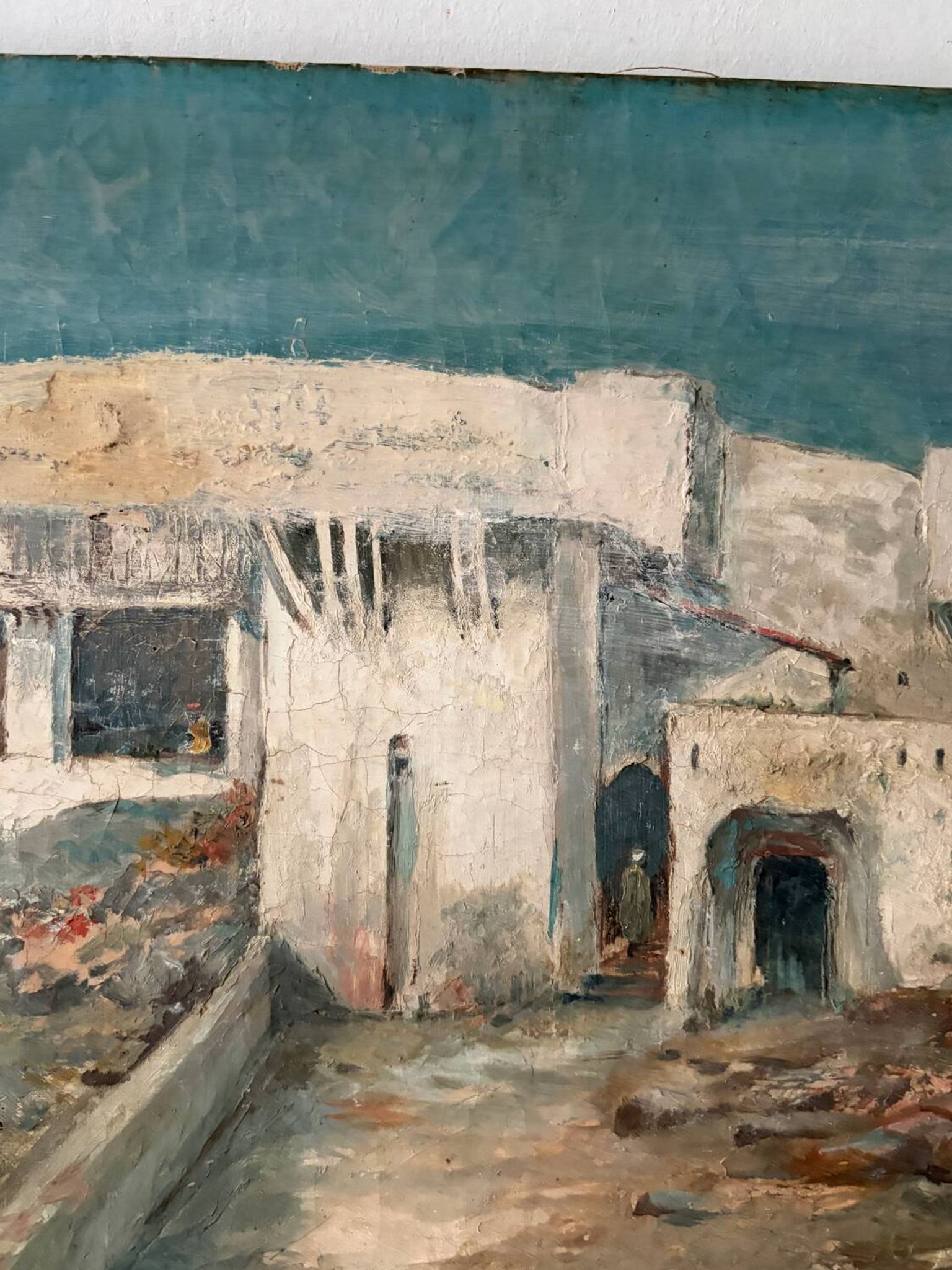 Porte Bab-Azoun, Alger, huile sur toile signé