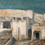 Porte Bab-Azoun, Alger, huile sur toile signé