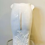 Vintage White Ceramic Elephant Umbrella Stand - Planter, France 1970s.