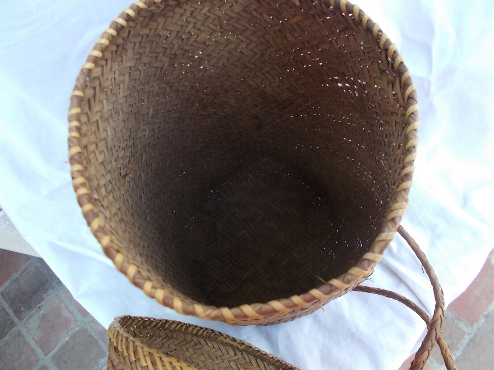 Ancient Japanese-style woven wicker basket
