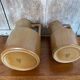 Pair of antique brenne pitchers in beige french stoneware vintage