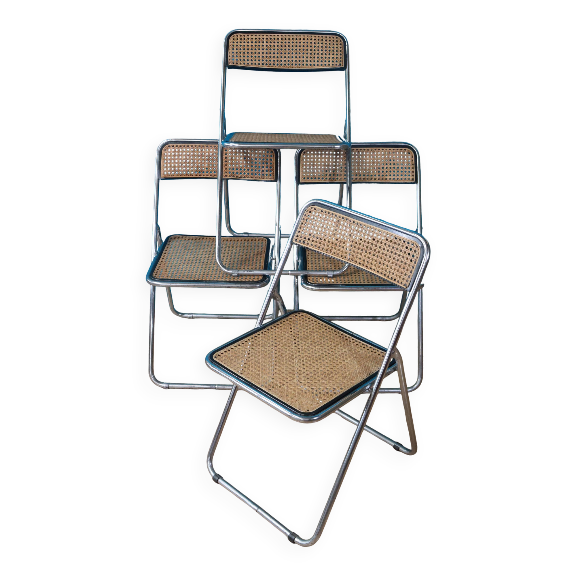 Series 4 folding cane chairs