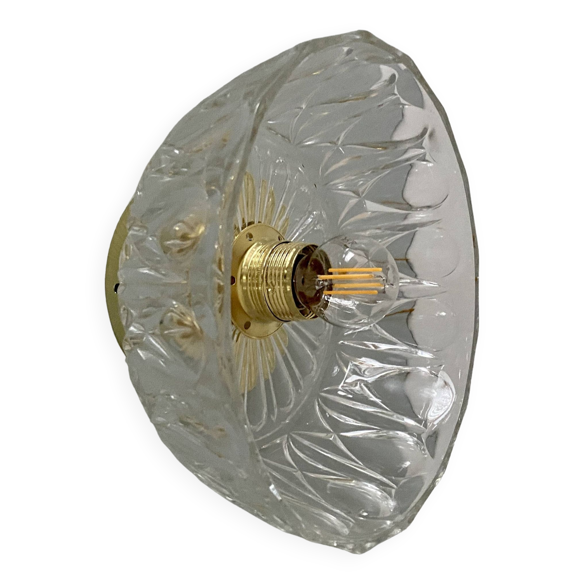 Vintage molded glass lampshade - tableware collection -