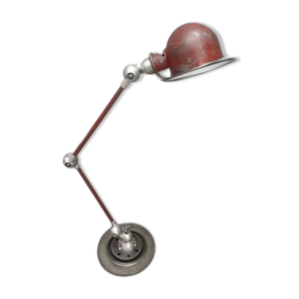 Lampe Jielde deux bras patine vieux rouge lampe industrielle vintage |  Selency