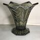 Vase ancien art deco verre moule fumé forme étoile années 30 vintage