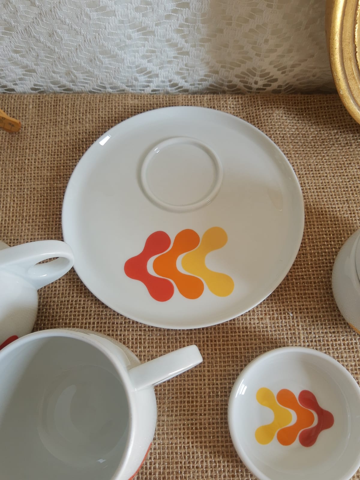Coffee tea porcelain of retro 70s paris