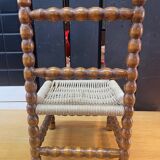 Rope and turned wood children's chair