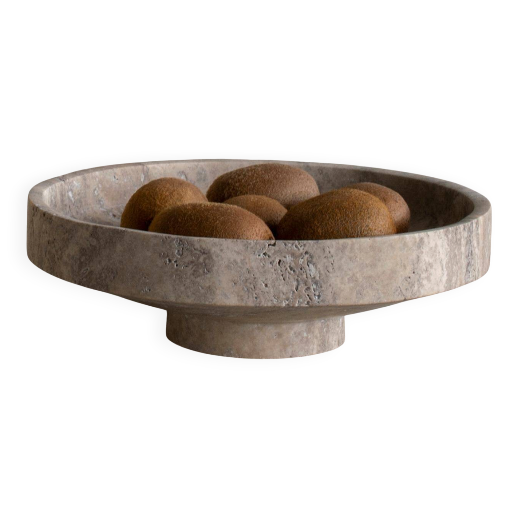 Silver travertine bowl