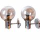 Pair of chrome wall lights 1970