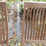 4 teak comb chairs