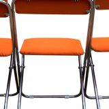 Framar folding chairs orange felt 1970