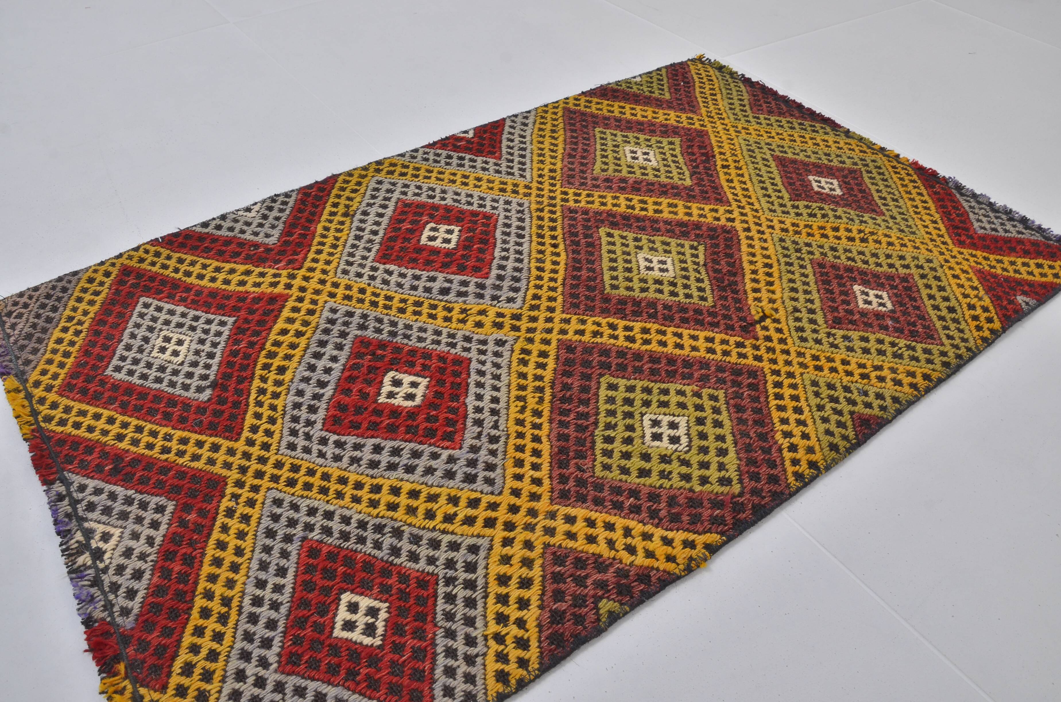 Small Decorative Oushak Kilim