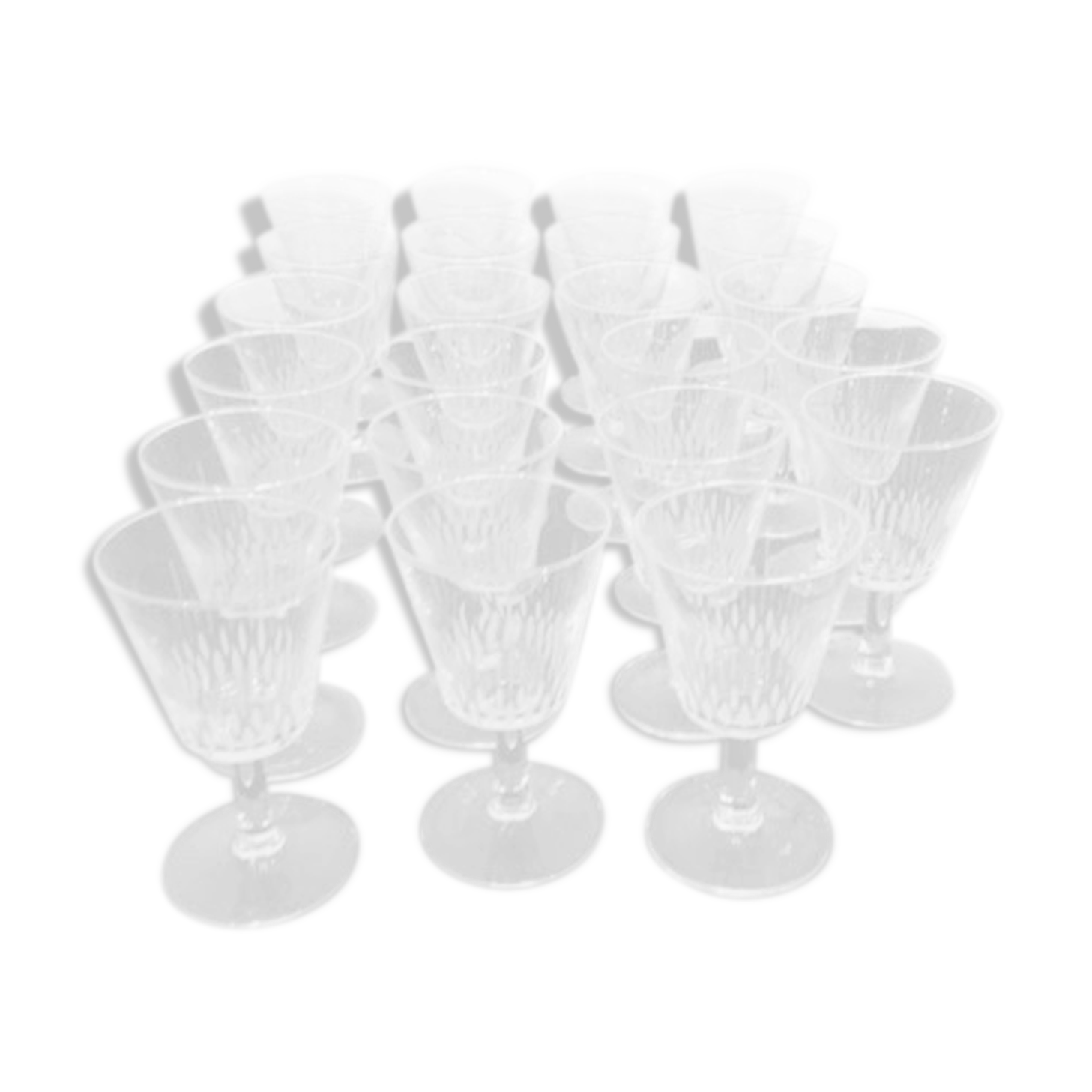 Set of crystal aperitif glasses