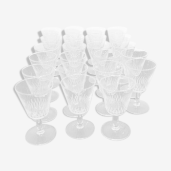 Set of crystal aperitif glasses