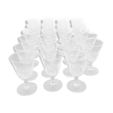 Set of crystal aperitif glasses