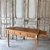 Directoire style flat desk circa 1960 in light cherry wood.