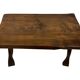 Vintage brutalist side table minimalistic design in dark wood