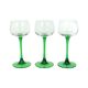 Set of 6 Vintage Luminarc Alsace Wine Glasses Narrow Green Base