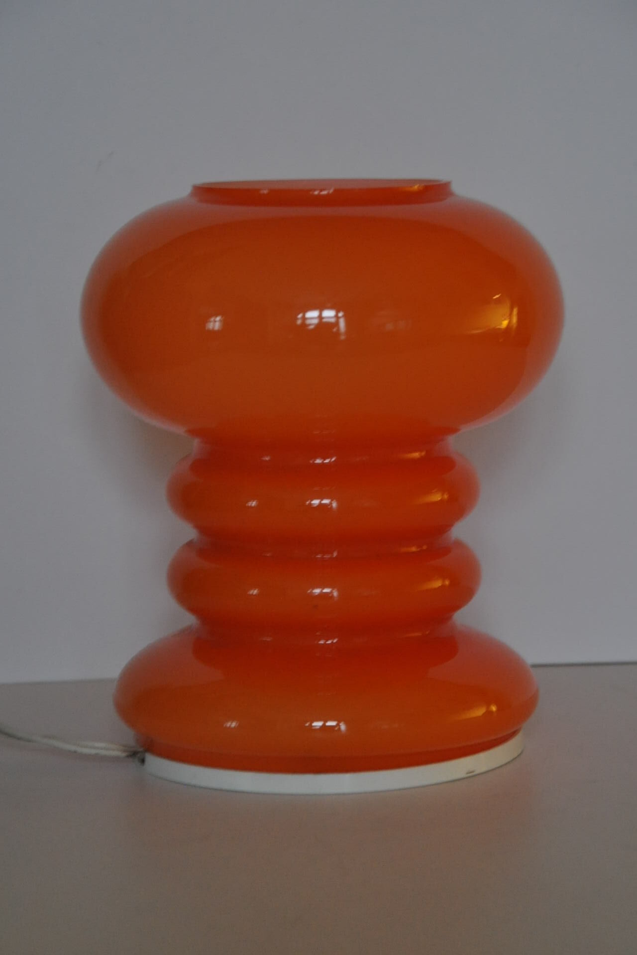 Orange glass table lamp, 1970