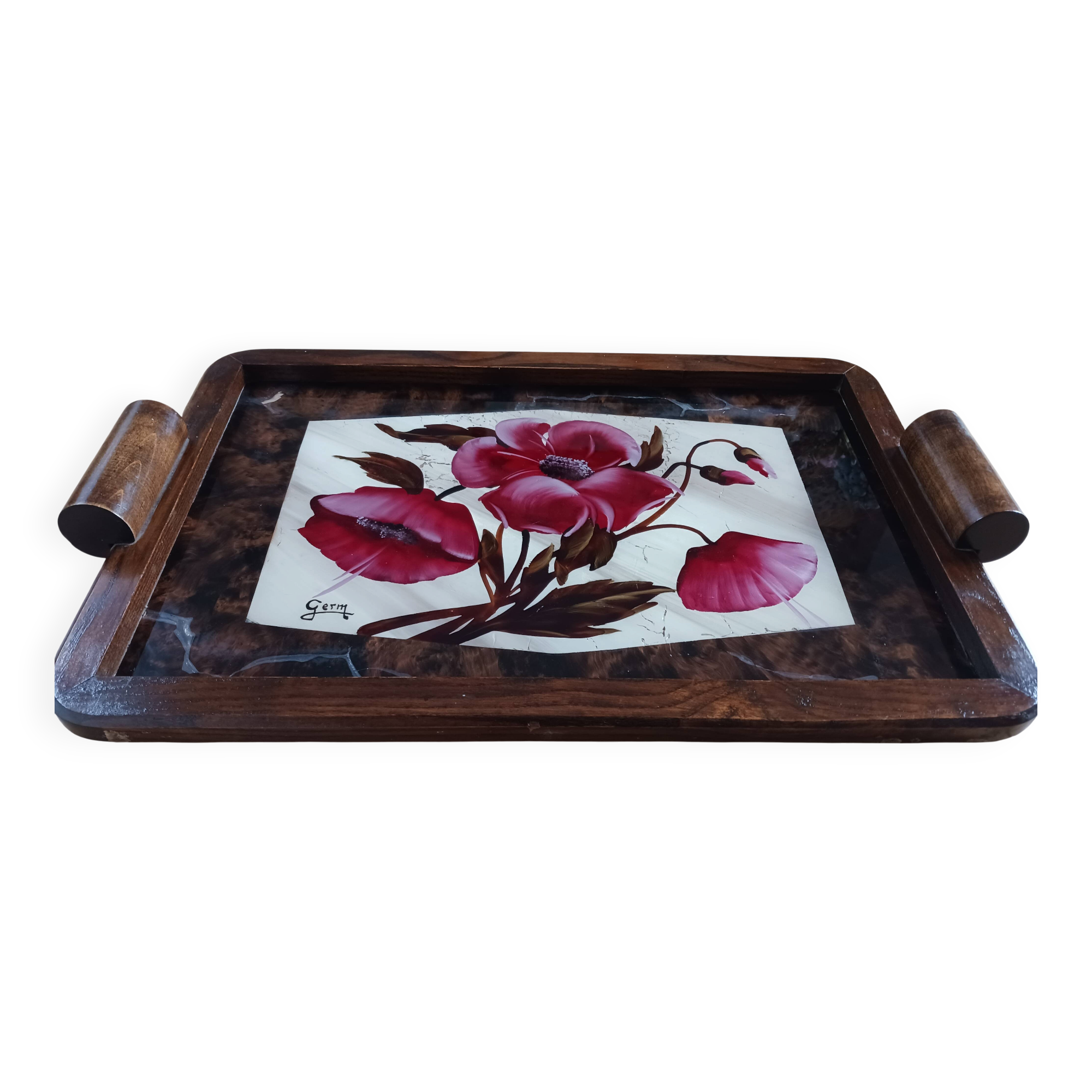 Wooden tray, 1950s.
