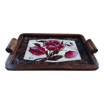 Wooden tray, 1950s.