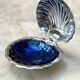 Antique silver-plated shell butter dish