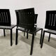 Lot 4 old vintage design chairs Dieticker Bruno Rey black wood year 70