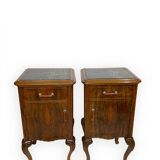 Tables de chevet italiennes en noyer, années 1930/1940