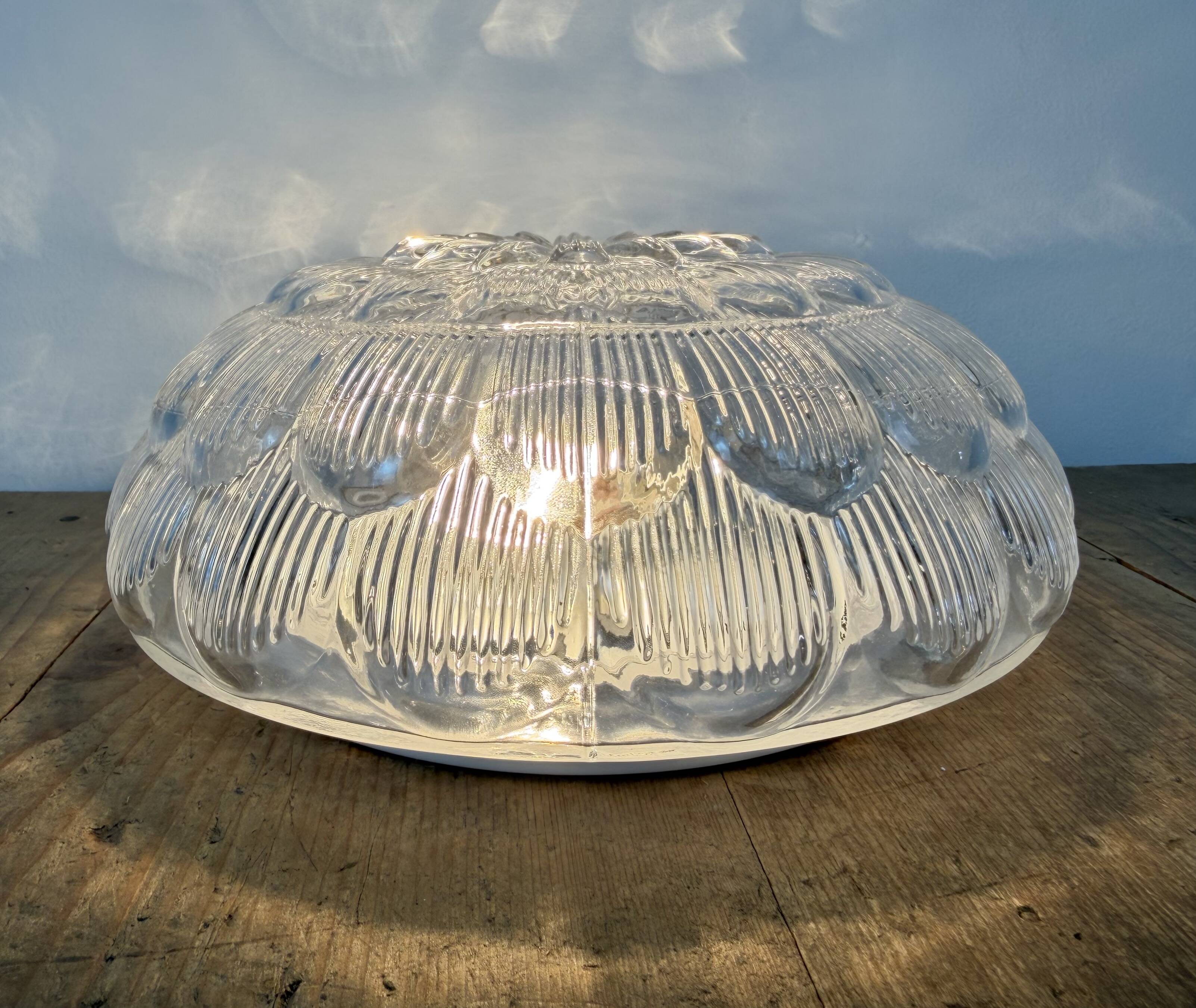 Vintage Glass Wall or Ceiling Light, 1970s