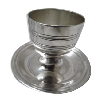 Egg cup metal silver