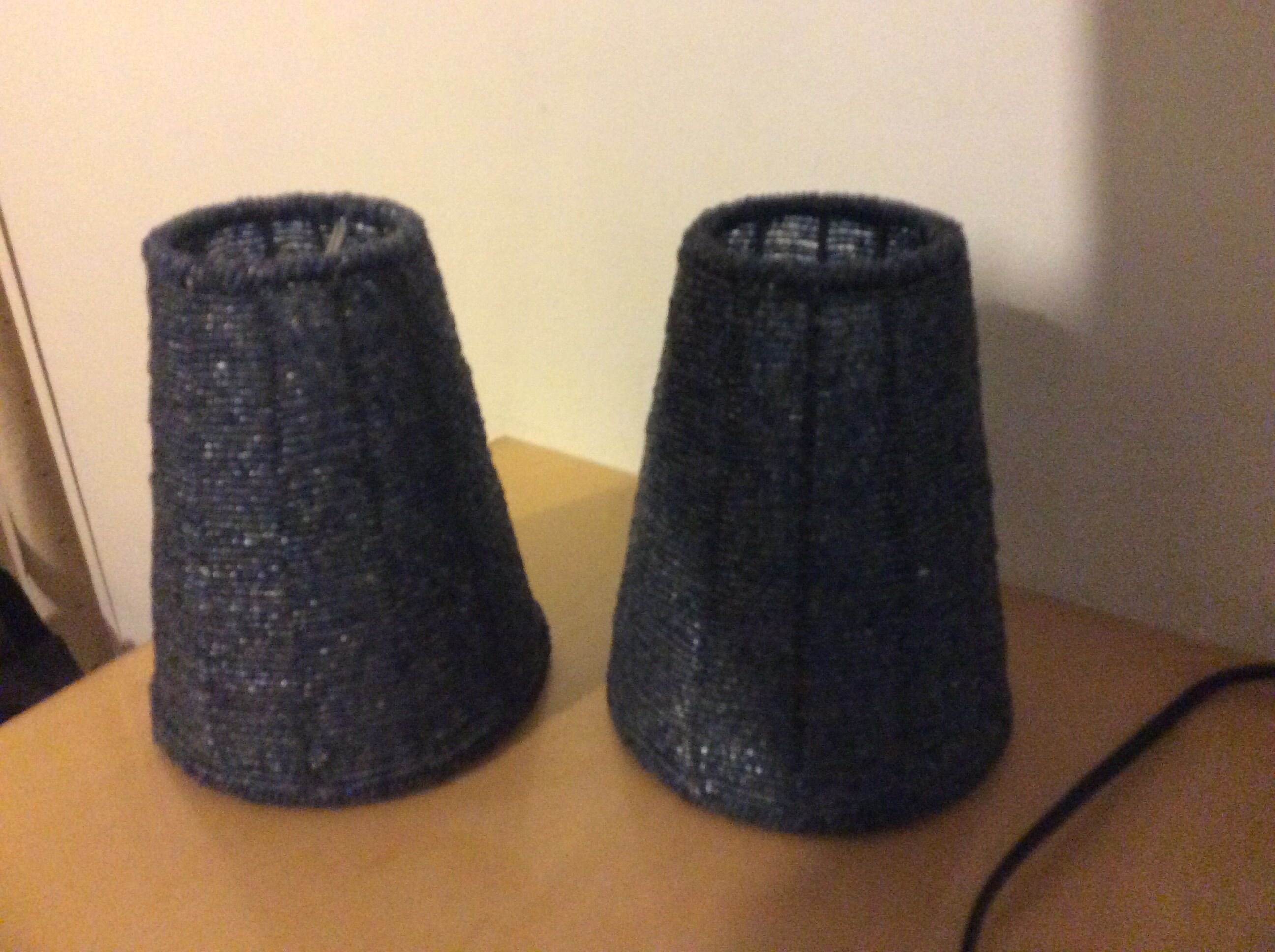 Pair of lampshade day in beads