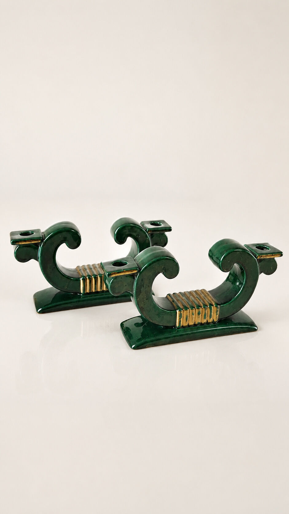Set of 2 Saint-Clément candle holders – Art ceramic