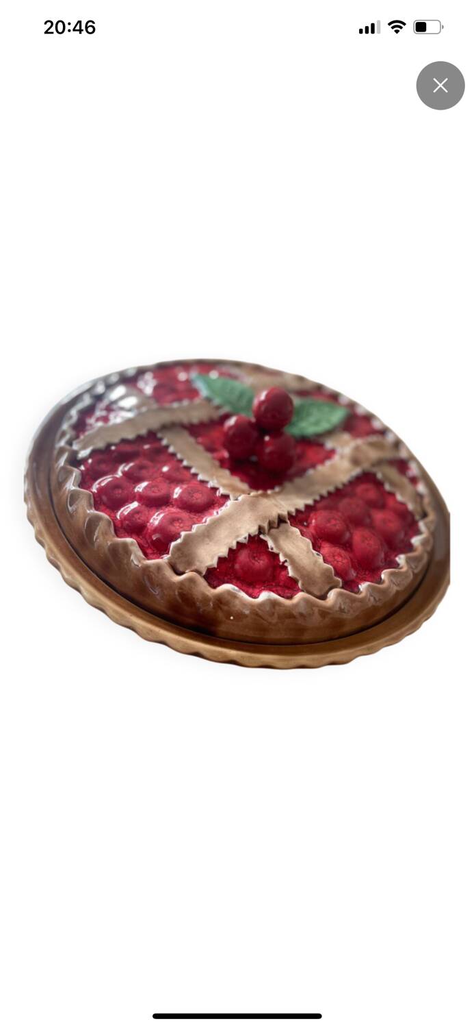 Barbotine plat à tarte cerise