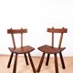 Brutalist pair of chairs in Elm in the style of Jean Touret 1950.