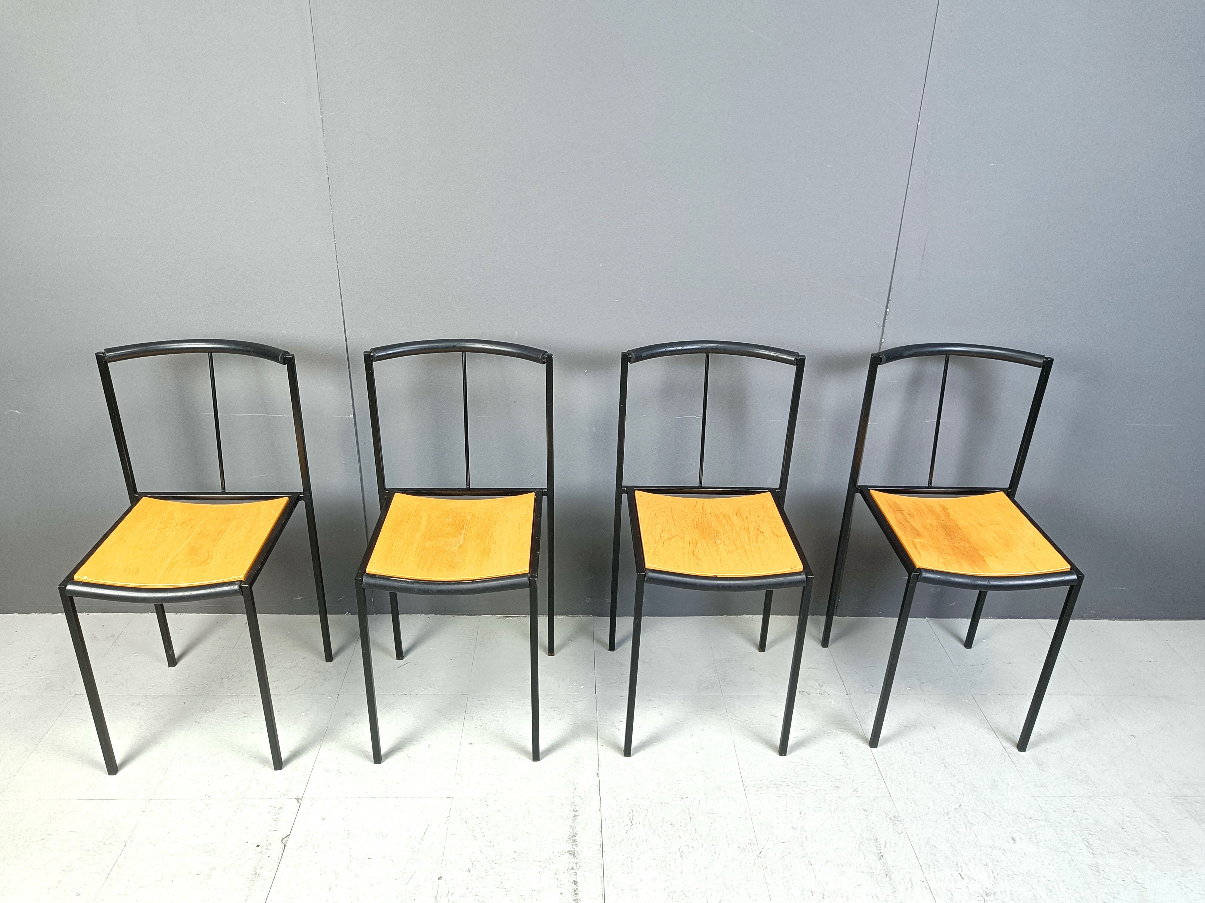 4 chairs by Zeus Noto Maurizio Peregalli Millepunte, 1985