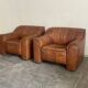 Pair of leather armchairs
