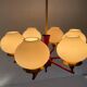 6 pendant lamps in glass and burgundy brass by Hans-Agne Jakobsson, 1960s, Sweden