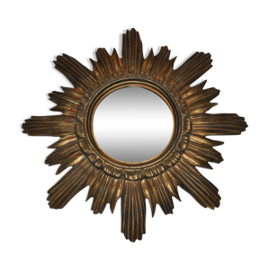 Miroir soleil doré made