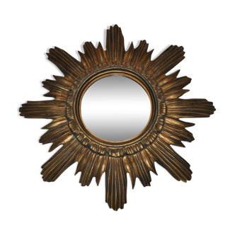 Miroir soleil doré made in Italy années 70