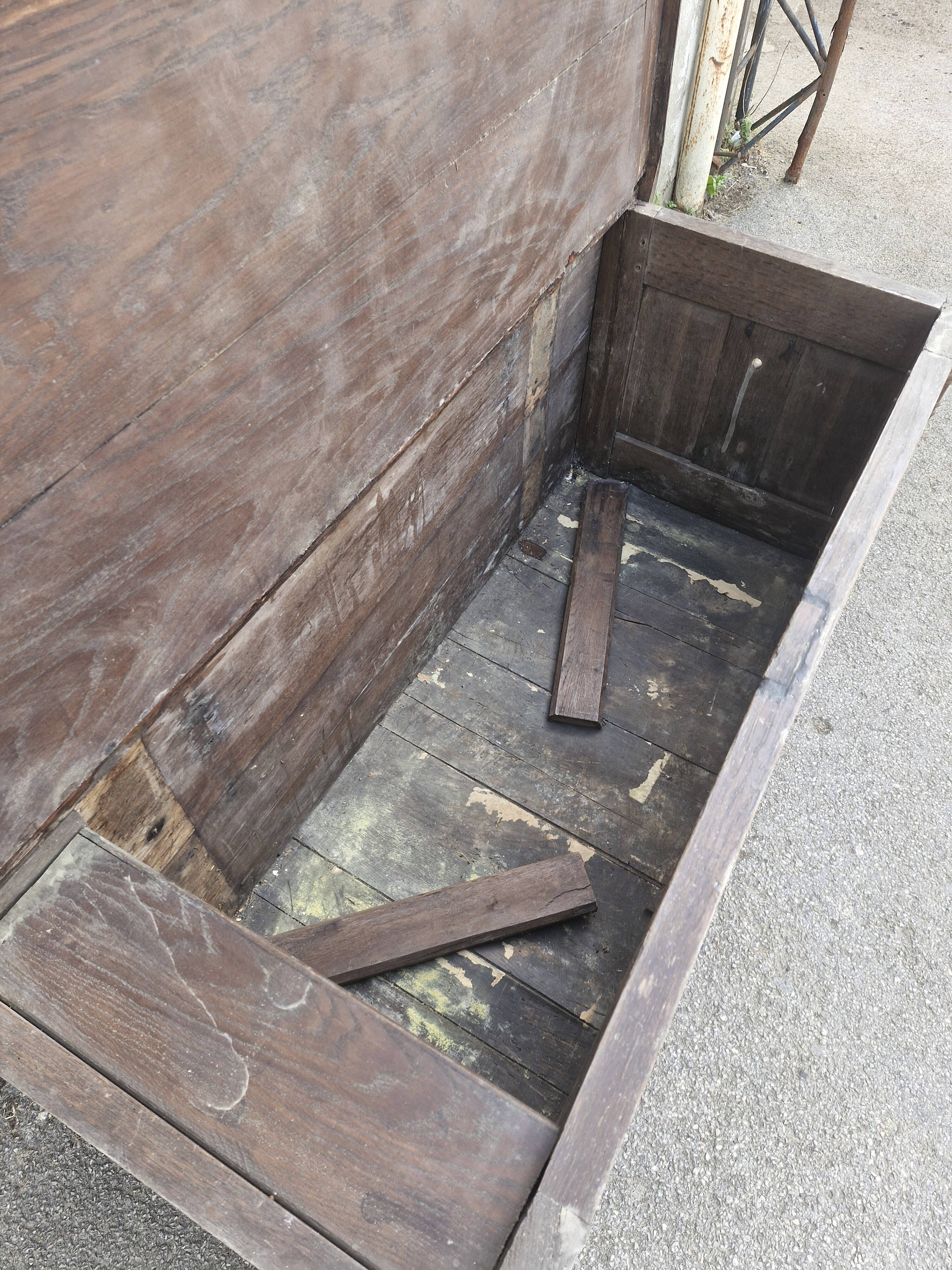 Antique carved oak chest
