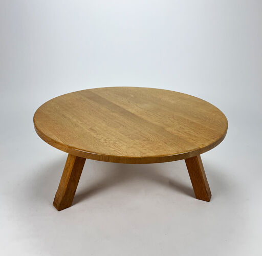 Table basse moderniste en chêne, années 1960