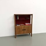 1950s Brazilian modernist library in exotic wood and lacquer.