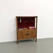 1950s Brazilian modernist library in exotic wood and lacquer.