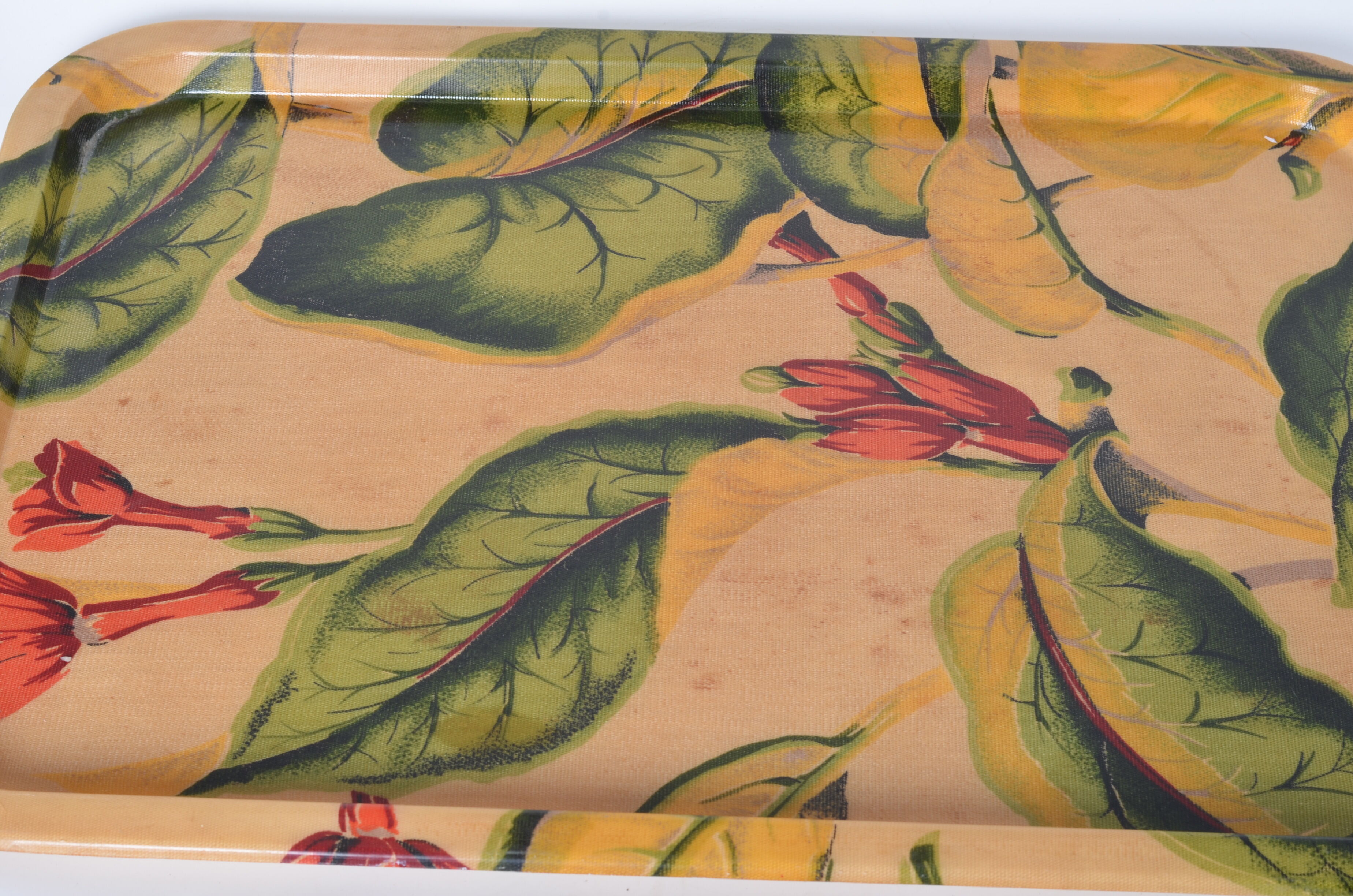 Fiberglass tray with flower decor